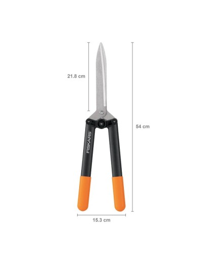 Ножиці для живоплоту механічні Fiskars PowerLever™ HS52, 22 см, 114750 (1001564) Ножиці для живоплоту механічні Fiskars PowerLever™ HS52, 22 см, 114750 (1001564)