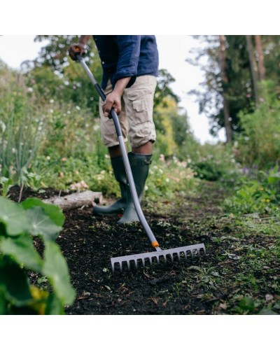 Грабли металлические Fiskars Ergonomic 36 см с эргономичной ручкой 150 см (1077112)