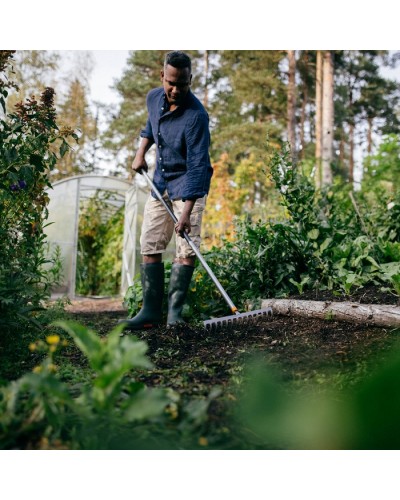 Грабли металлические Fiskars Ergonomic 36 см с алюминиевой ручкой 150 см (1077113)