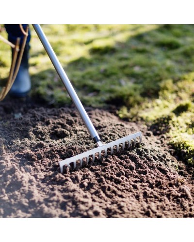 Грабли металлические Fiskars Ergonomic 36 см с алюминиевой ручкой 150 см (1077113)