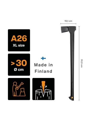 Топор-колун Fiskars Solid A26, 91.5 см, 2,55 кг (1052043)