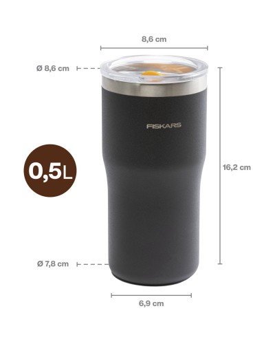 Термокружка Fiskars On-the-go 0.5 л чорна (1078762) Термокружка Fiskars On-the-go 0.5 л чорна (1078762)