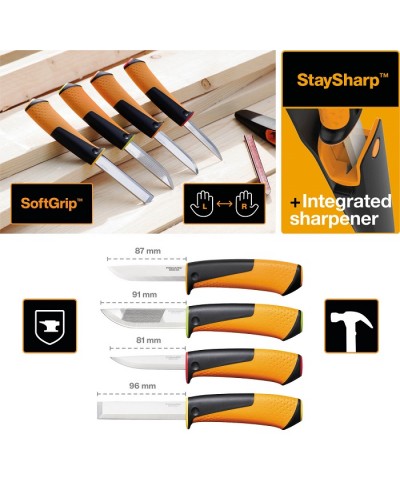 Подарочный набор Fiskars, топор X5 XXS + нож Heavy Duty + пилка Xtract SW73 + сумка (2020961)