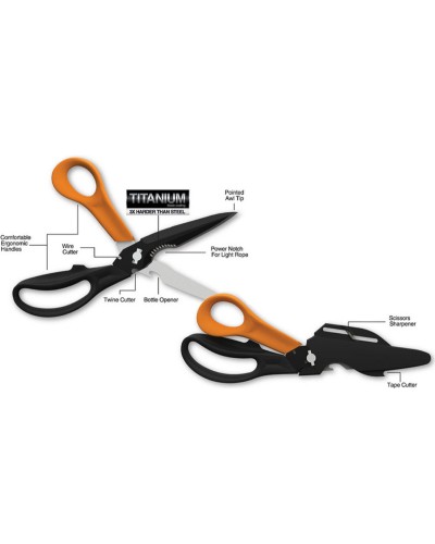 Багатофункціональні ножиці 9-в-1 Fiskars Cuts+More 23 см, леза з титановим покриттям (1000809)