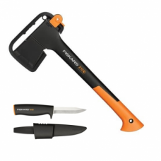 Универсальный топор Fiskars X10 S, 44.5 см, 1 кг + Нож Fiskars K40 с чехлом (1060001)