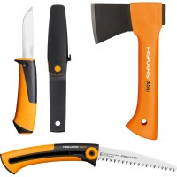 Подарочный набор Fiskars Camping Set, топор X5 XXS + нож Pro Universal + пилочка SW73 (1057912)