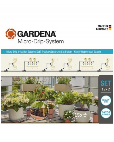 Комплект поливу Gardena Micro-Drip-System Balcony Set на 15 рослин (13401-20)