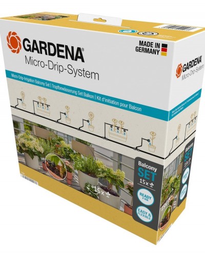 Комплект поливу Gardena Micro-Drip-System Balcony Set на 15 рослин (13401-20)