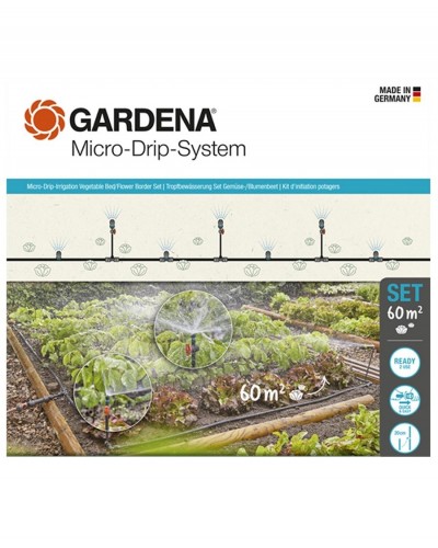 Комплект поливу Gardena Micro-Drip-System для клумб і грядок до 60 м2 (13450-20)