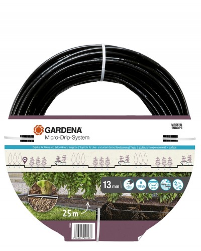 Шланг капельного полива Gardena Micro-Drip-System для рядного полива 25 м, 1.6 л/час (13503-20)