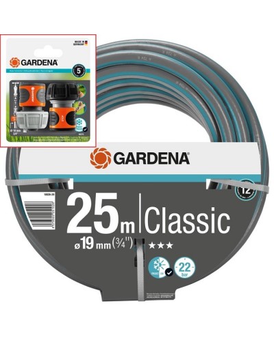 Шланг Gardena Classic 19 мм (3/4"), 25 м + комплект конекторів (18026-30)