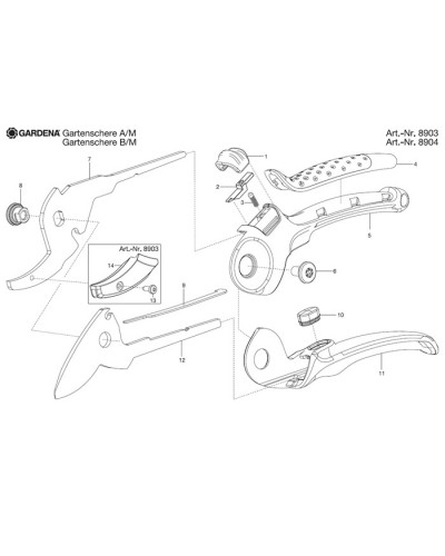 Секатор Gardena Comfort B/M Bypass до 24 мм (08904-20)
