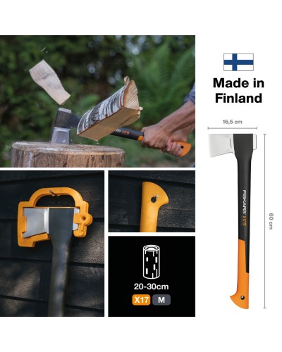 Сокира-колун Fiskars X17 M, 60 см, 1,5 кг, 122463 (1015641)