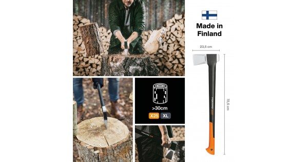 Топор-колун Fiskars X25 XL, 72,5 см, 2,4 кг (1015643)
