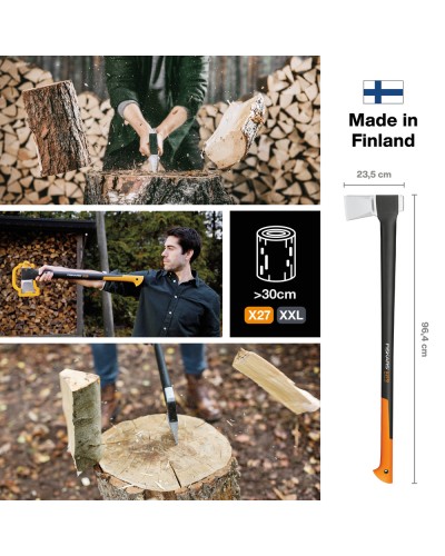 Сокира-колун Fiskars X27, XXL - 96.4 см, 2.6 кг, 122503 (1015644)