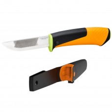 Будівельний ніж Fiskars Heavy Duty, зелений із точилкою, 156018 (1023619)