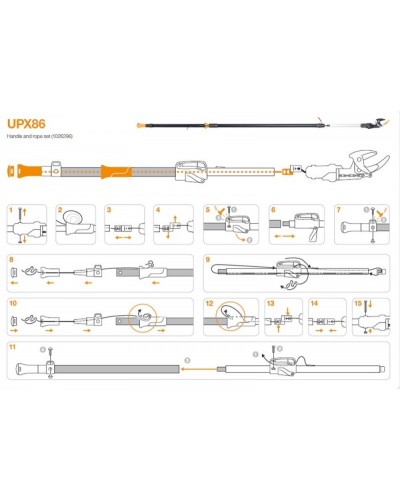 Ремкомплект для высотореза Fiskars UPX86, ручки + ремни (1026296)
