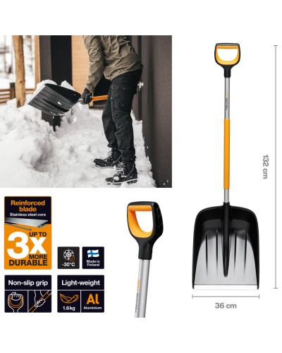Лопата для прибирання снігу Fiskars X-series™ 36 см, 1,4 кг (1057177) Лопата для прибирання снігу Fiskars X-series™ 36 см, 1,4 кг (1057177)
