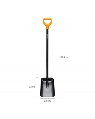 Лопата подборная металлически монолитная Fiskars Solid, D-ручка, 127 см (1066718)