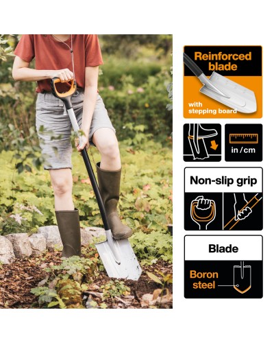 Лопата штикова загострена Fiskars Xact™ 120 см із школою (1066729) Лопата штикова загострена Fiskars Xact™ 120 см із школою (1066729)