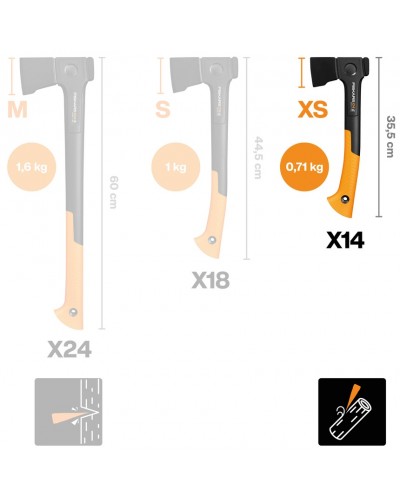 Універсальна сокира Fiskars X-series X14 Universal, XS - 35.5 см, 740 грам (1069102) Універсальна сокира Fiskars X-series X14 Universal, XS - 35.5 см, 740 грам (1069102)