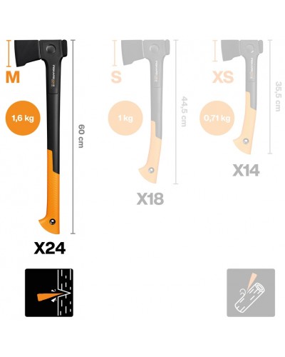 Універсальна сокира Fiskars X-series X24 Universal, M - 60 см, 1.6 кг (1069104) Універсальна сокира Fiskars X-series X24 Universal, M - 60 см, 1.6 кг (1069104)