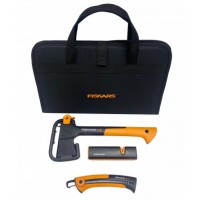 Подарунковий набір Fiskars, сокира X7 + точилка Xsharp + пилка Xtract SW73 + сумка (2021272)