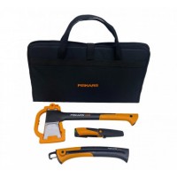 Подарунковий набір Fiskars, сокира X11 + ніж Heavy Duty + пилка Xtract SW75 + сумка (2020961)