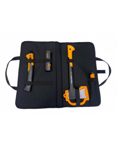 Подарунковий набір Fiskars, сокира X11 + точилка Xsharp + ніж Heavy Duty + пилка Xtract SW75 + сумка (2021284)
