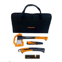 Подарунковий набір Fiskars, сокира X11 + точилка Xsharp + ніж Heavy Duty + пилка Xtract SW75 + сумка (2021284)