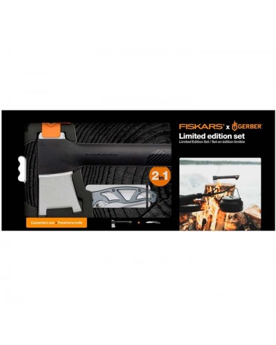 Подарунковий набір Fiskars x Gerber Limited Edition, Сокира Solid A6, Складний ніж Gerber Paraframe™ (1057911)