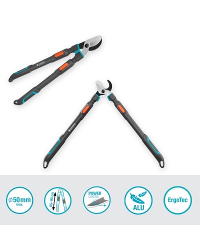 Сучкорез телескопический для зеленых веток до 50 мм Gardena TeleCut Pro L, 65-90 см (12041-20)