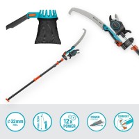 Высоторез телескопический для зеленых веток до 32 мм Gardena StarCut Pro L, 175-400 см + Пила StarCut + Плодосъемник Fruit Picker (12082-30)