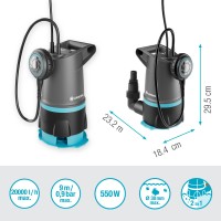 Насос дренажний для чистої/брудної води Gardena 20000 Basic 2-в-1 (09018-47)