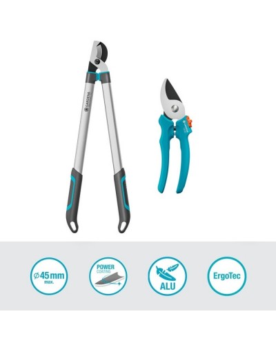 Сучкорез для зеленых веток до 45 мм Gardena EasyCut L Bypass, 68 см + секатор EasyCut до 20 мм (12032-90) НОВИНКА 2025