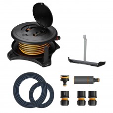 Катушка со шлангом Fiskars Solid M 20 м (1/2" 13 мм) наземная + настенный кронштейн (1059608)