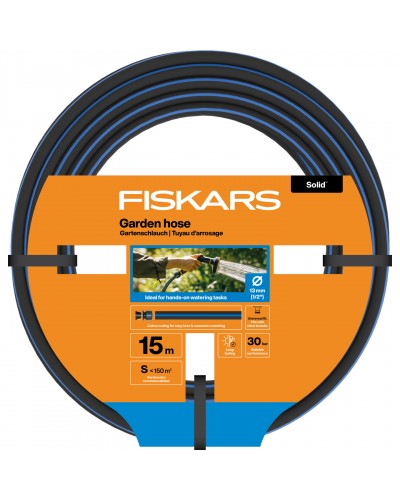 Шланг Fiskars Solid 13 мм (1/2"), 15 м, 1027102 (1076049)
