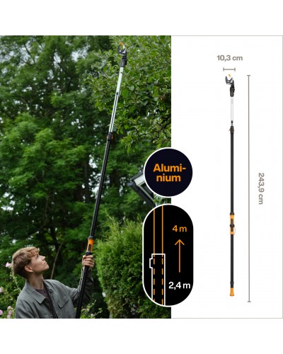 Телескопічний висоторіз Fiskars DualAction UPX96, 2.4-4 м, 32 мм (1080131)
