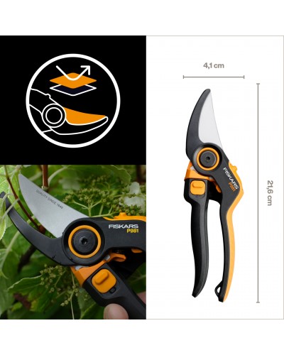 Секатор Fiskars DualAction P981, Bypass до 26 мм (1080132)