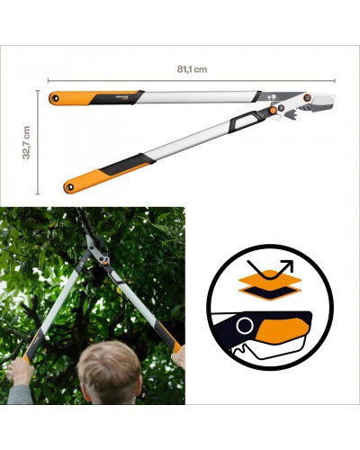 Сучкорез для зеленых веток до 50 мм Fiskars DualAction LX108, Bypass 81 см (1080133)