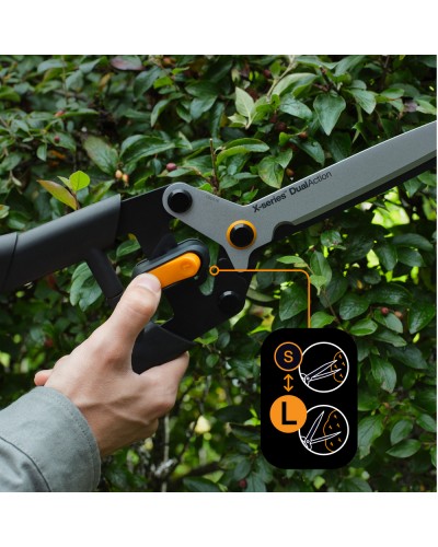 Ножиці для живоплоту Fiskars DualAction HSX96, 22 см (1080134)