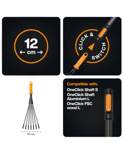 Граблі ручні Fiskars OneClick 12 см (1080682)