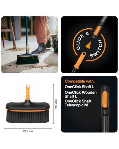 Щітка для прибирання у дворі і будинку Fiskars OneClick 27 см (1080701)