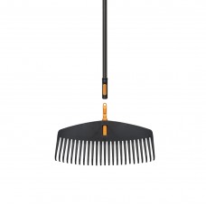 Граблі пластикові легкі для газонів Fiskars OneClick L 51 см + ручка алюмінієва L, 161 см (1080713)