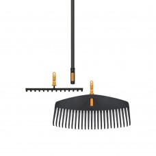 Граблі для газонів 51 см + граблі для грунту 36 см + ручка 161 см Fiskars OneClick Set (1080716)