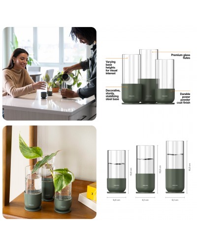 Стеклянные колбы для укоренения черенков Fiskars Propagation Set 3 шт (1080910) Стеклянные колбы для укоренения черенков Fiskars Propagation Set 3 шт (1080910)