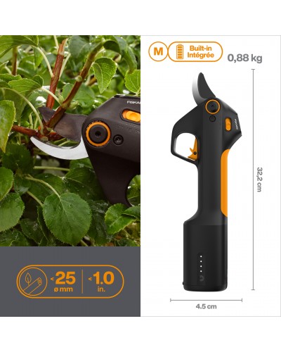 Акумуляторний секатор Fiskars ePruner M Bypass до 25 мм USB-C (1082297) Акумуляторний секатор Fiskars ePruner M Bypass до 25 мм USB-C (1082297)