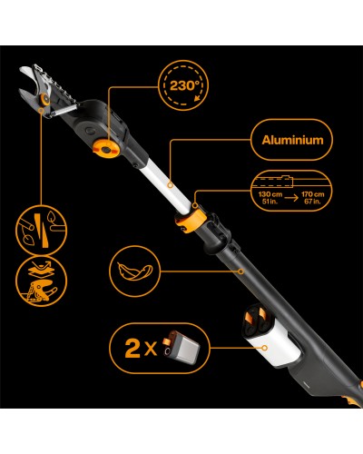 Акумуляторний сучкоріз до 32 мм Fiskars eLopper Bypass 130-170 см, БЕЗ АКБ (1082299)