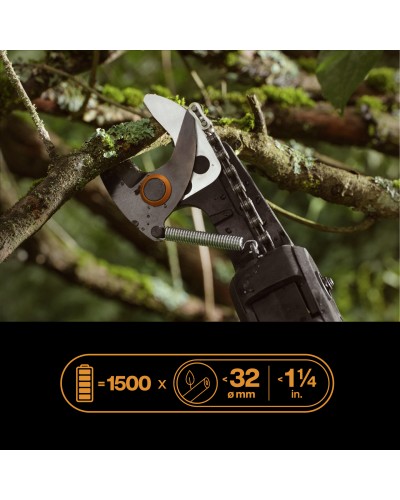 Акумуляторний висоторіз до 32 мм Fiskars eTree Pruner Bypass 250-400 см, БЕЗ АКБ (1082340)
