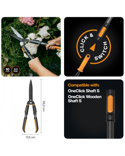 Ножиці для живоплоту + сучкоріз Bypass до 30 мм Fiskars OneClick Set (1080711)
